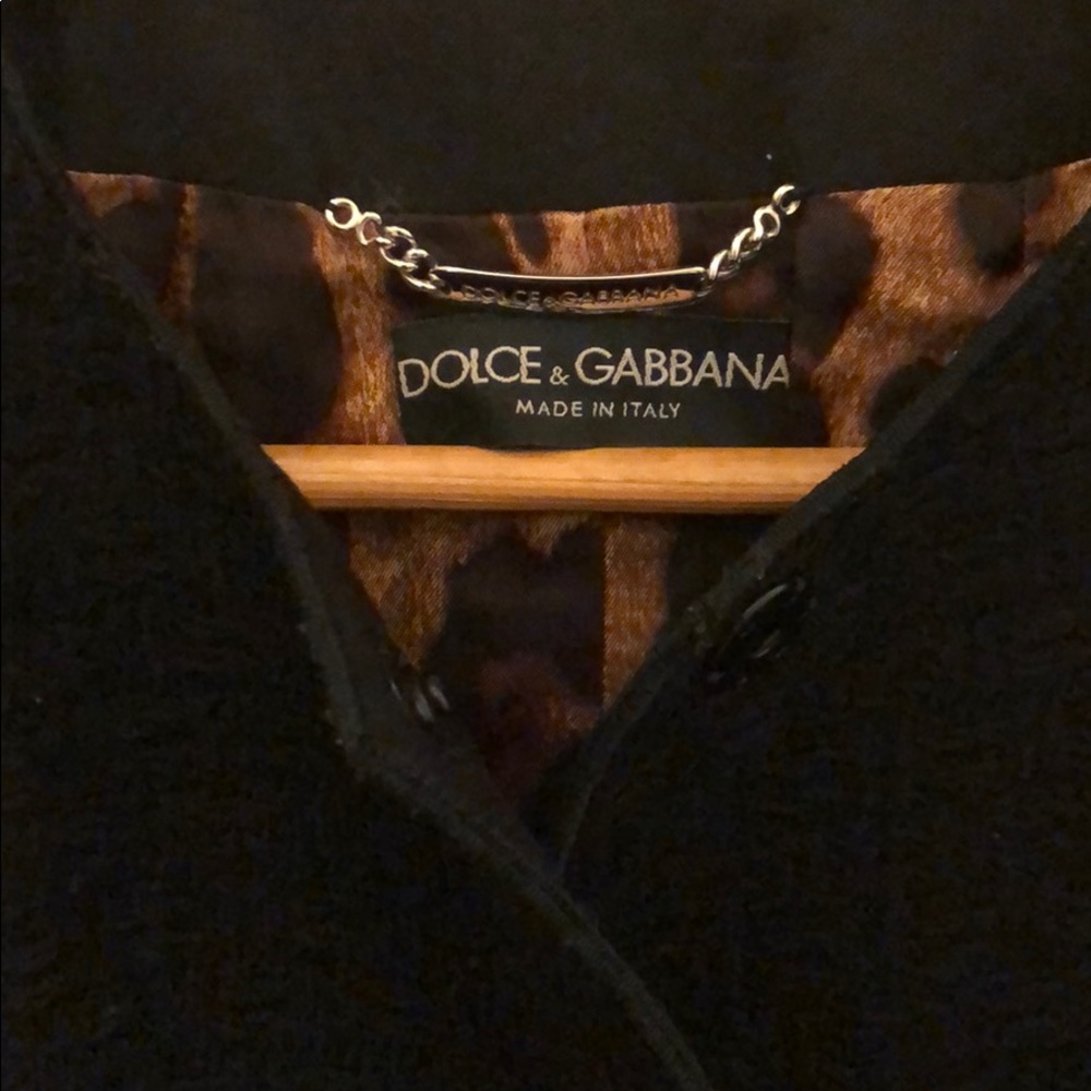 Vintage Dolce & Gabbana 100% wool textured fitted blazer peacoat car coat jacket - Picture 8 of 15